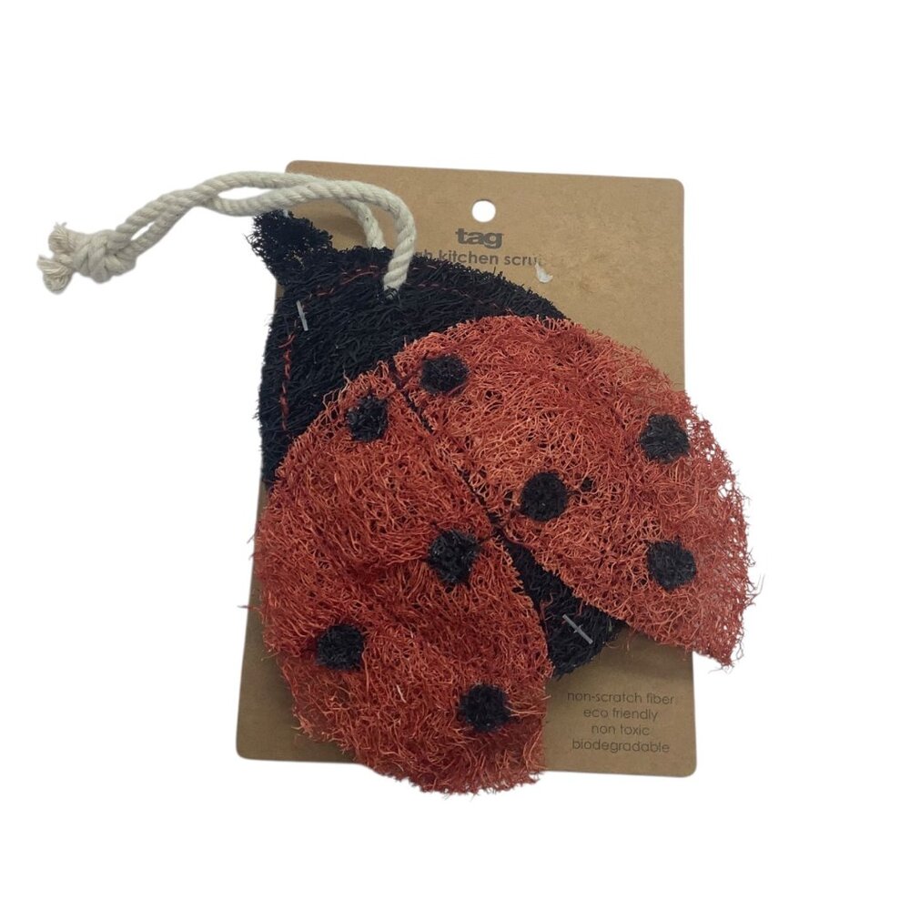 Ladybug Loofah Kitchen Scrubber By Tag - Non-Scratch Fiber & Eco-Friendly Design
